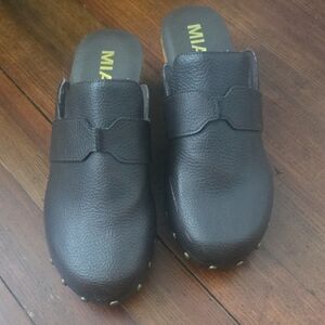 MIA Dark Brown Leather Mules